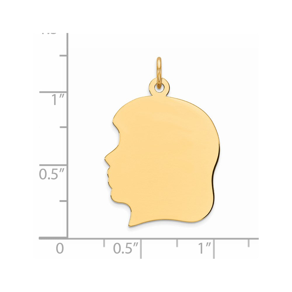Sterling Silver GP Engraveable Girl Polished Disc Charm