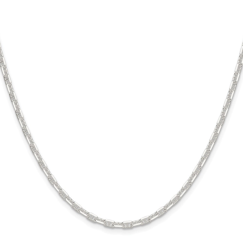 Sterling Silver Polished and D/C 3mm Marine Link Chain