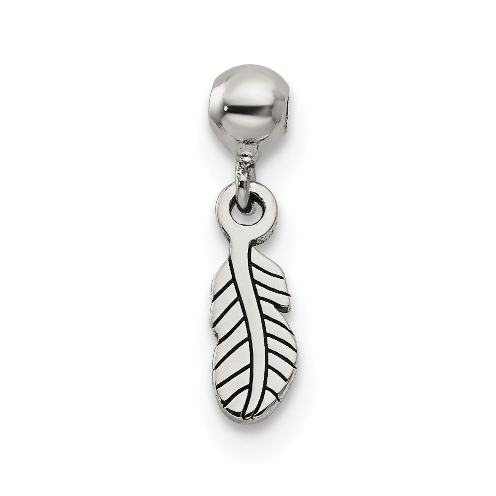 Sterling Silver Mio Memento Dangle Feather Charm