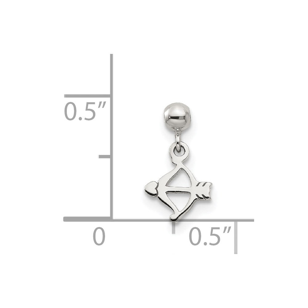Sterling Silver Mio Memento Dangle Bow and Heart Arrow Charm