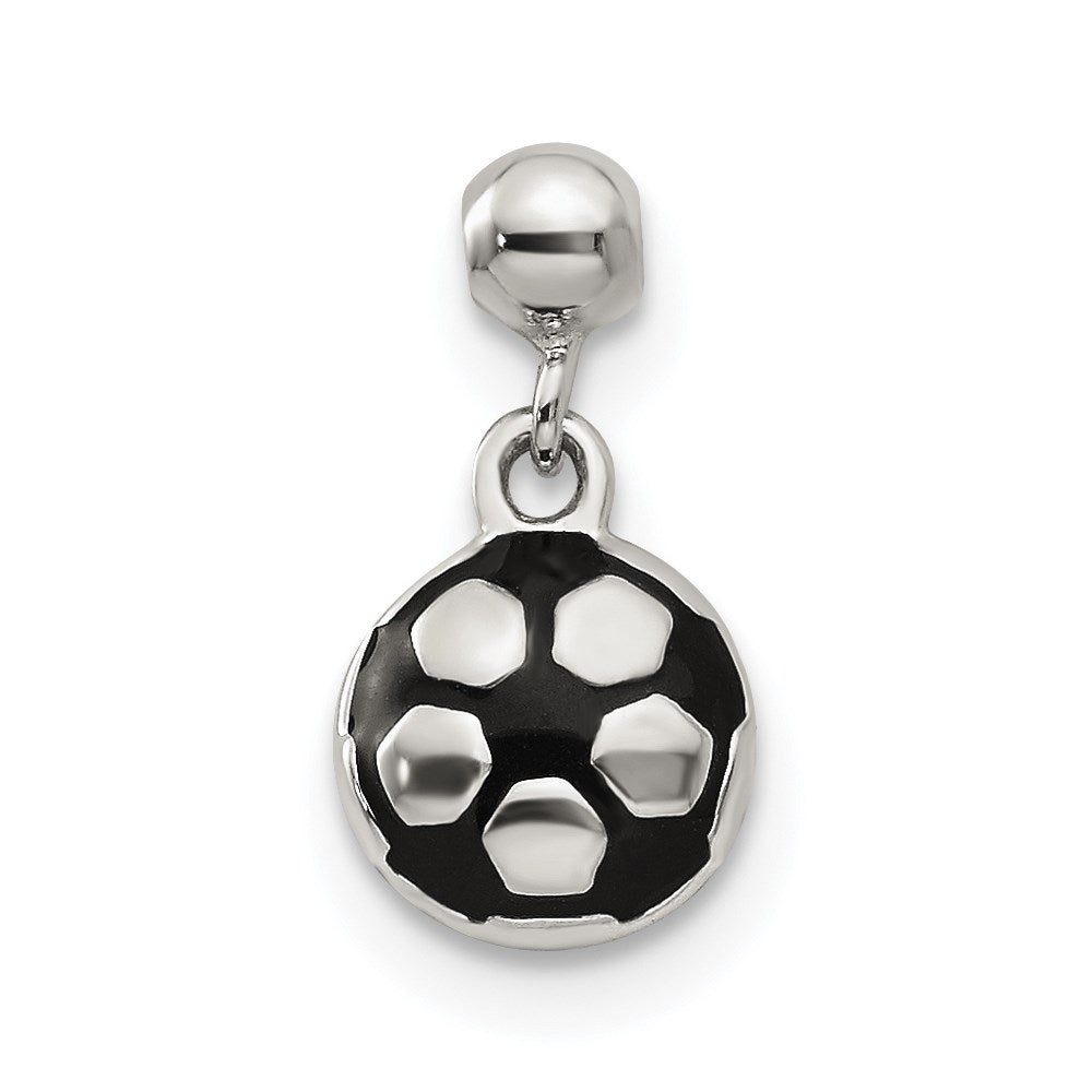 Sterling Silver Mio Memento Enamel Dangle Soccer Ball Charm