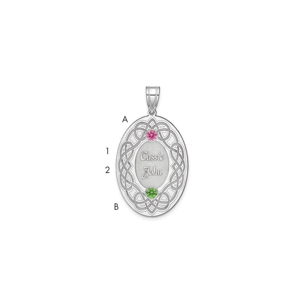 Sterling Silver Rhodium-plated Crystal Family Pendant