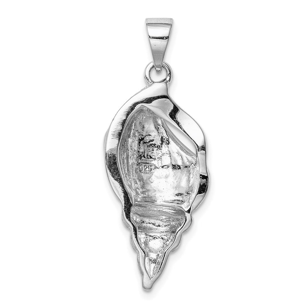 Sterling Silver Rhodium-plated Larimar Shell Pendant