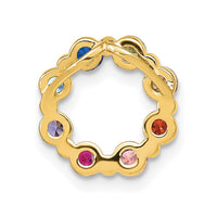 Prizma Sterling Silver Gold-tone 14K Flash Gold-plated Colorful CZ Circle Chain Slide