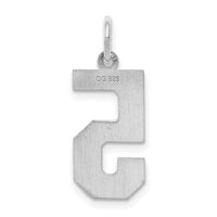Sterling Silver/Rhodium-plated Satin Number 5 Charm