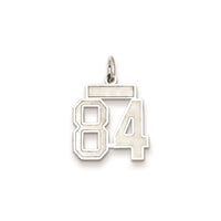 Sterling Silver/Rhodium-plated Satin Number 84 Charm