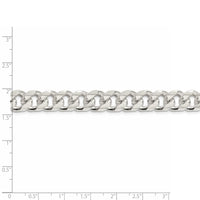 Sterling Silver 10.5mm Domed w/ Side D/C Curb Chain