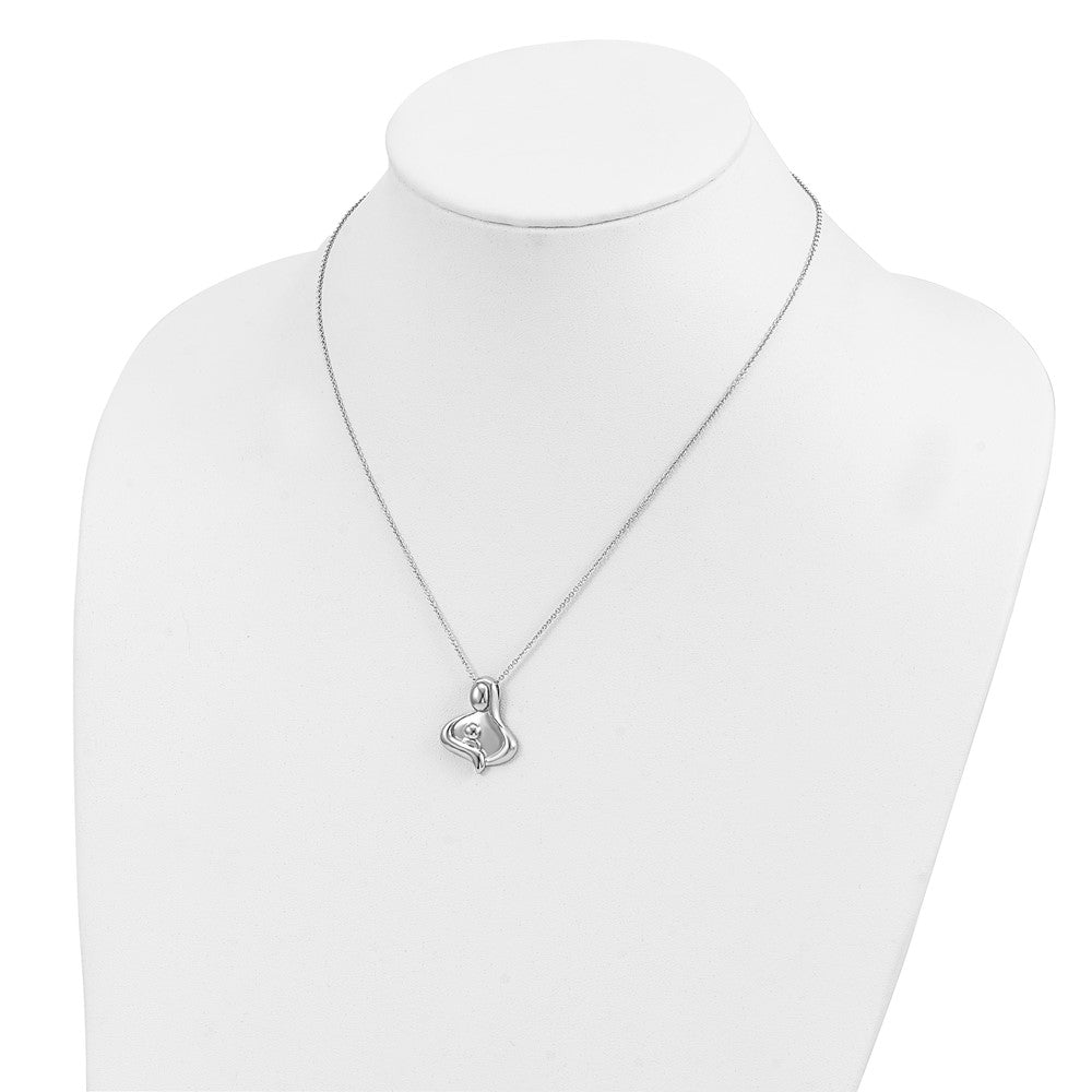 Sentimental Expressions Sterling Silver Rhodium-plated Polished Maternal Bond 18in Necklace