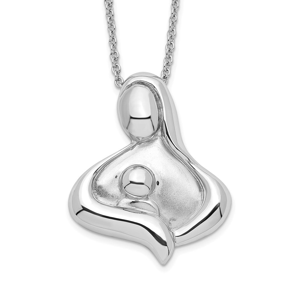 Sentimental Expressions Sterling Silver Rhodium-plated Polished Maternal Bond 18in Necklace
