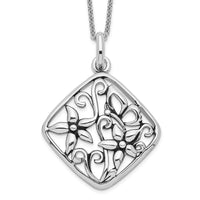 Sentimental Expressions Sterling Silver Rhodium-plated Antiqued I Appreciate You Mom 18in Necklace