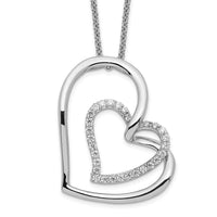 Sentimental Expressions Sterling Silver Rhodium-plated Antiqued CZ Thank You Mother 18in Hearts Necklace