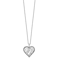 Sentimental Expressions Sterling Silver Rhodium-plated CZ Antiqued A Mother's Touch 18in Necklace