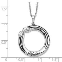 Sentimental Expressions Sterling Silver Rhodium-plated Antiqued My Mother, My Gift 18in. Necklace