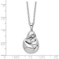 Sentimental Expressions Sterling Silver Rhodium-plated Mine To Keep Mom and Baby 18in Necklace