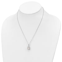Sentimental Expressions Sterling Silver Rhodium-plated FWC Pearl Commitment 18in Necklace