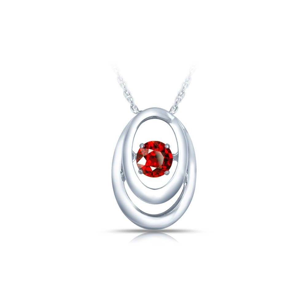 SS Pendant with Red Garnet 1=1/3 W/chain