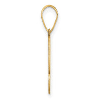 14k Brushed Border Script Number 2 Pendant