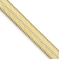 14k Yellow Gold 14k 6.5mm Silky Herringbone Chain