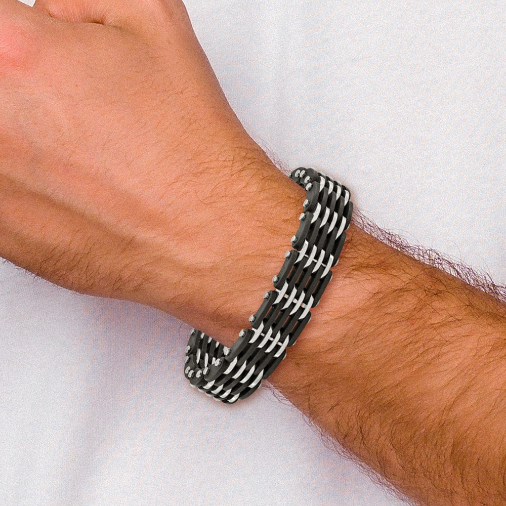 Chisel Stainless Steel Polished with Black Rubber 8.25 inch Link Brace