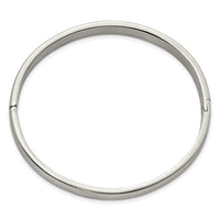 Stainless Steel Brushed and Polished 8mm Hinged Bangle