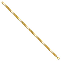 Stainless Steel Polished Yellow IP 8.5in  Curb 5mm Chain Bracelet