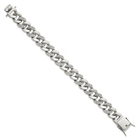 Stainless Steel Polished w/CZ 8in Bracelet