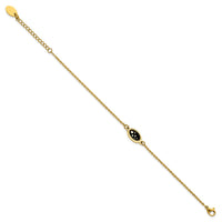 Stainless Steel Polished Yellow IP Stars 6.5in w/1.5in ext. Bracelet