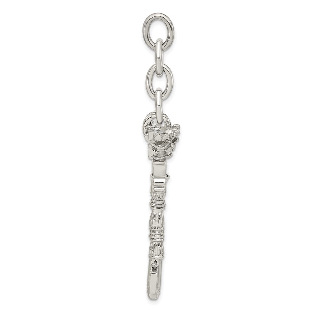 Stainless Steel Crown & Key Interchangeable Charm Pendant ...