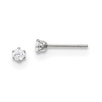 Stainless Steel Polished 3mm CZ Stud Post Earrings