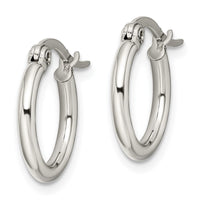 Stainless Steel Polished 15.5mm Diameter Hoop Earrings