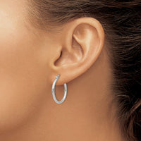 Chisel Stainless Steel Polished 22mm Diameter 2mm Hoop Earrings