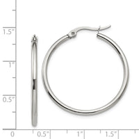 Stainless Steel Polished 32.5mm Diameter Hoop Earrings