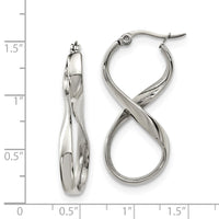Stainless Steel Polished Infinity Symbol Twist Hoop Earrings