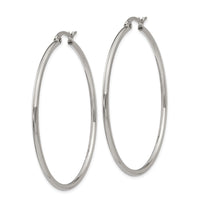 Stainless Steel Polished 48mm Diameter Hoop Earrings