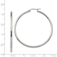 Stainless Steel Polished 48mm Diameter Hoop Earrings