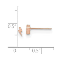Stainless Steel Polished Rose IP-plated Lightning Bolt Post Earrings