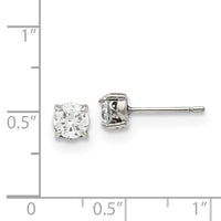 Stainless Steel Polished CZ Post Earrings