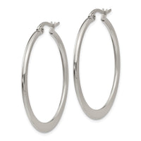 Stainless Steel Polished 34mm Diameter Hoop Earrings