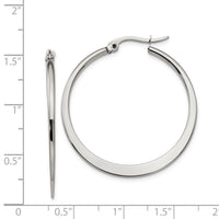 Stainless Steel Polished 34mm Diameter Hoop Earrings