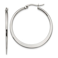 Stainless Steel Polished 34mm Diameter Hoop Earrings