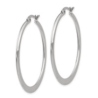 Stainless Steel Polished 40mm Diameter Hoop Earrings