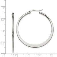 Stainless Steel Polished 40mm Diameter Hoop Earrings
