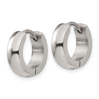 Stainless Steel Polished 4mm Hinged Hoop Earrings