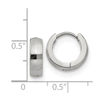 Stainless Steel Polished 4mm Hinged Hoop Earrings