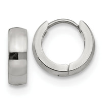 Stainless Steel Polished 4mm Hinged Hoop Earrings