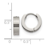 Stainless Steel Brushed and Polished 4mm Hinged Hoop Earrings