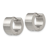 Stainless Steel Brushed and Polished 7mm Hinged Hoop Earrings