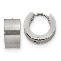Stainless Steel Brushed and Polished 7mm Hinged Hoop Earrings