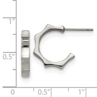 Stainless Steel Polished Post Hoop Earrings