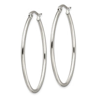 Stainless Steel Polished 30mm Diameter Oval Hoop Earrings
